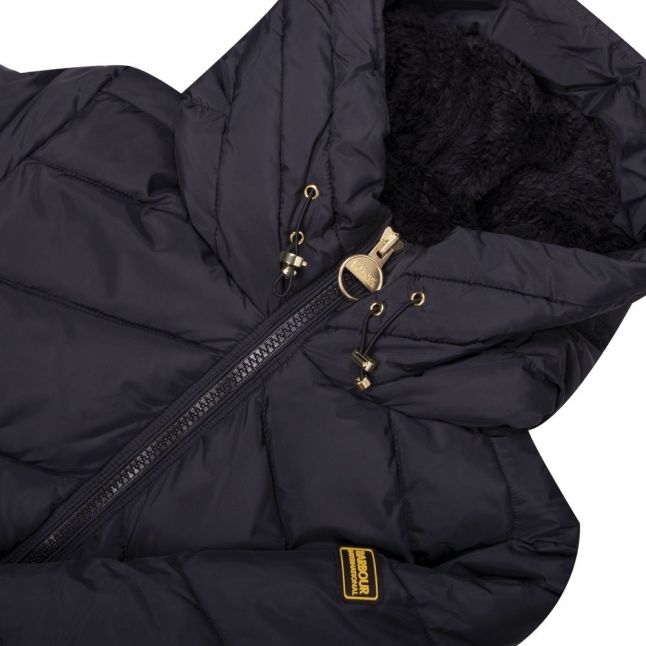 Womens Black Motegi Hooded Quilted Jacket