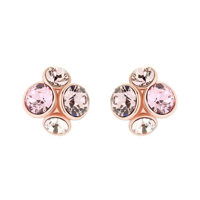 Womens Rose Gold/Pale Pink Lynda Jewel Cluster Studs