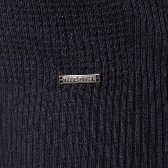 Mens Navy K- Alby Crew Knitted Jumper