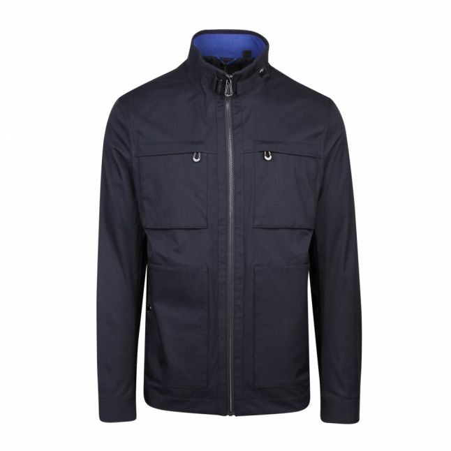 Mens Navy Exmoth Funnel Neck Field Jacket