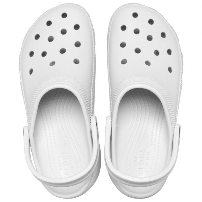 Womens White Classic Platform Clog