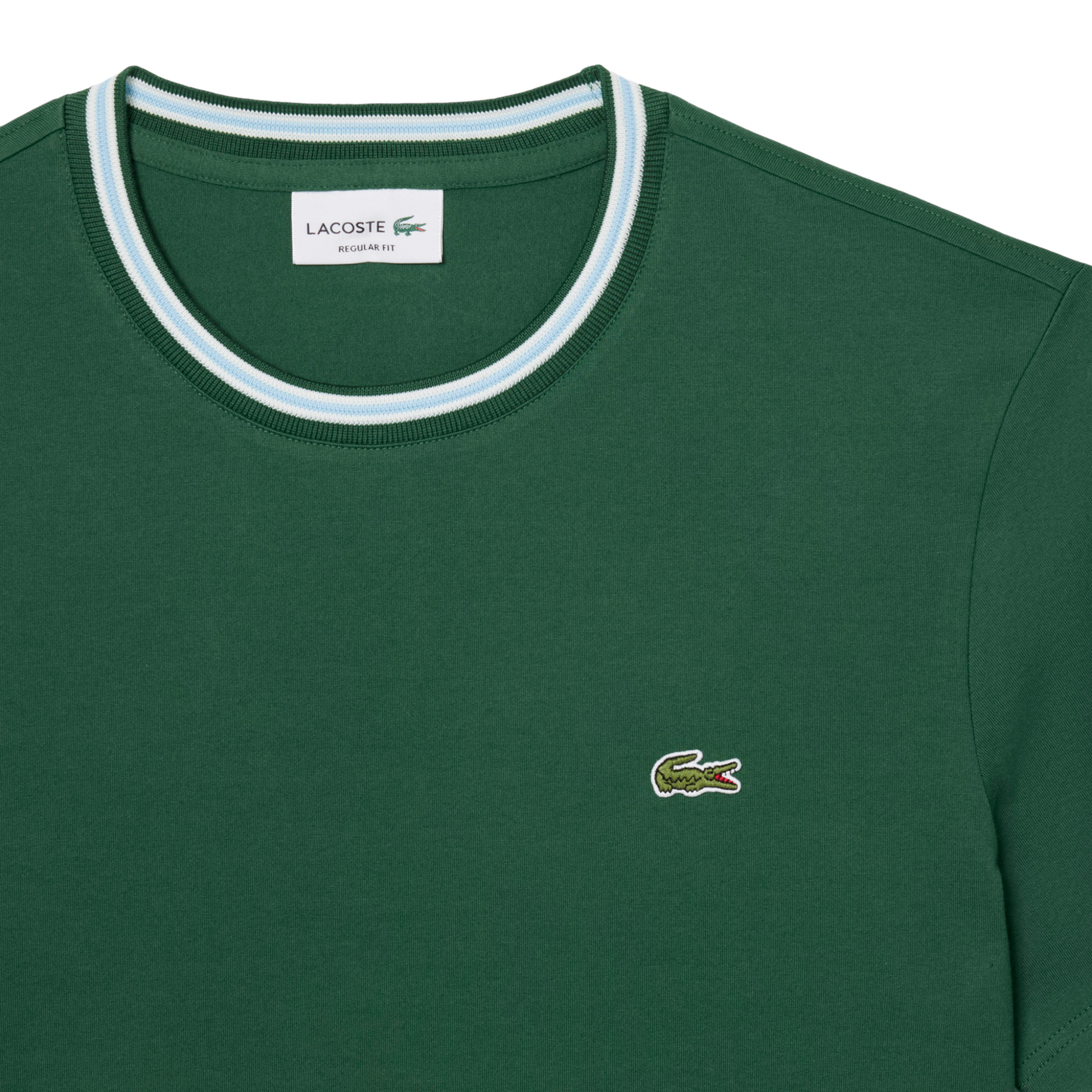 Mens Lacoste Green Tipped S/s T Shirt