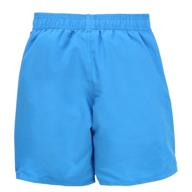 Boys Bright Blue Branded Leg Swim Shorts