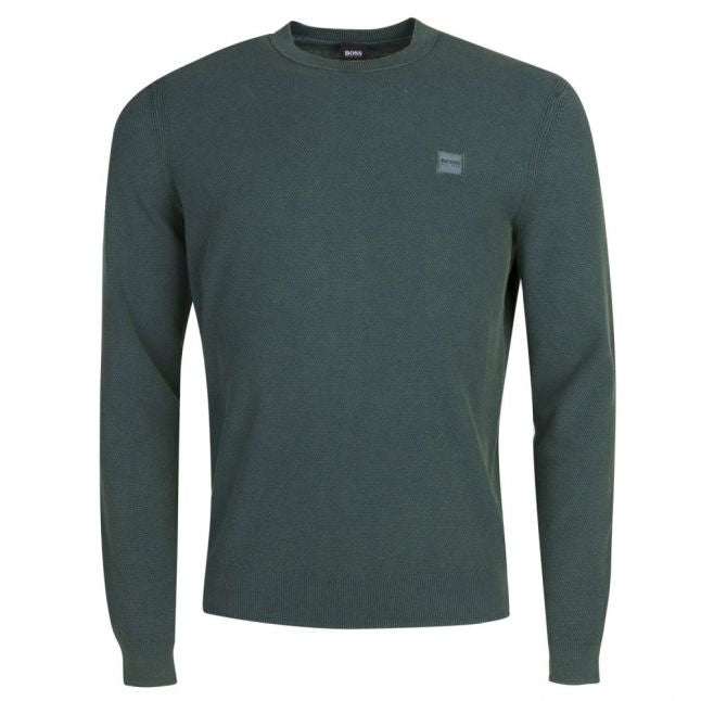 Casual Mens Dark Green Kalassy Crew Neck Knitted Top