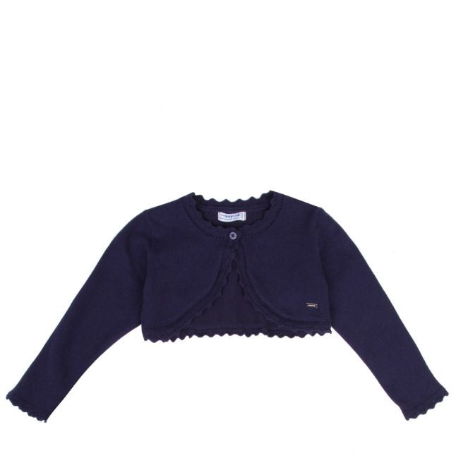 Infant Navy Scalloped Cardigan