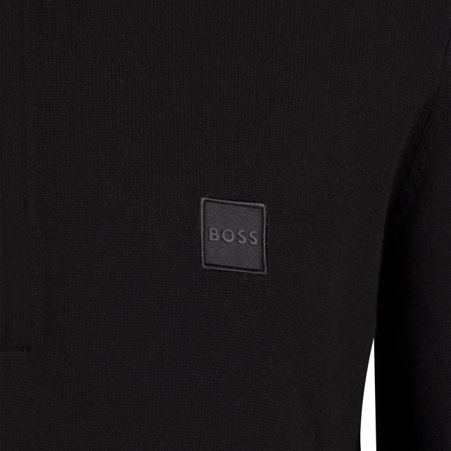 Mens Black Kanobix_S 1/2 Zip Knit