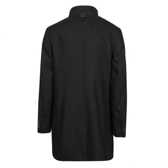 Mens Navy Margate Funnel Neck Wool Coat