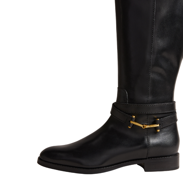 Womens Black Rydier Leather Knee High Boots