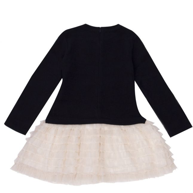 Girls Navy Voile Skirt Dress