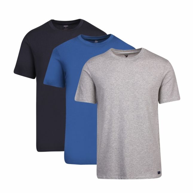 Mens Navy/Blue/Grey 3 Pack Lounge S/s T Shirt Set