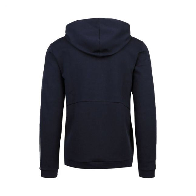 Mens Dark Blue Saggy 1 Hooded Zip Sweat Top