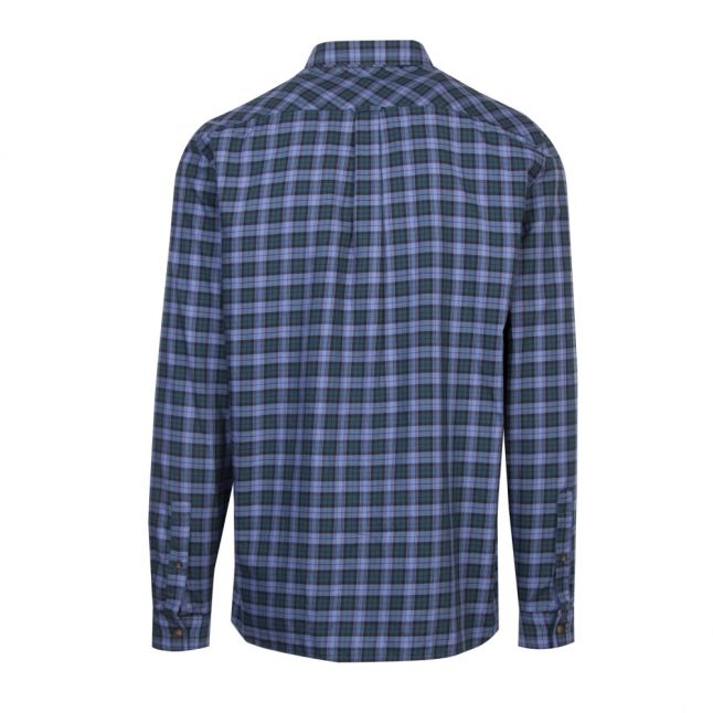 Mens Blue/Green Check Regular Fit L/s Shirt