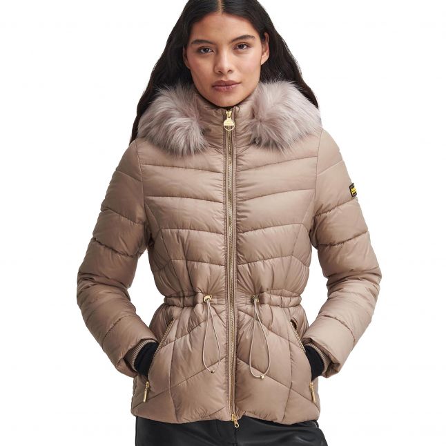 Womens Light Trench Island Puffer Hood Jacket