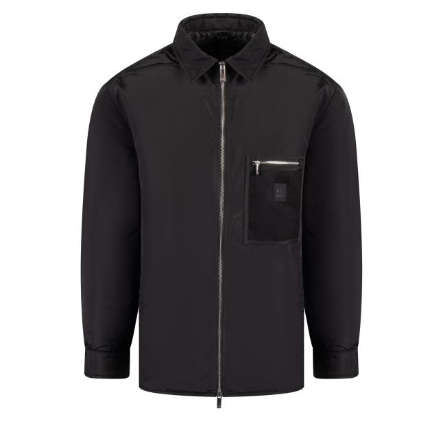 Mens Black Padded Zip Overshirt