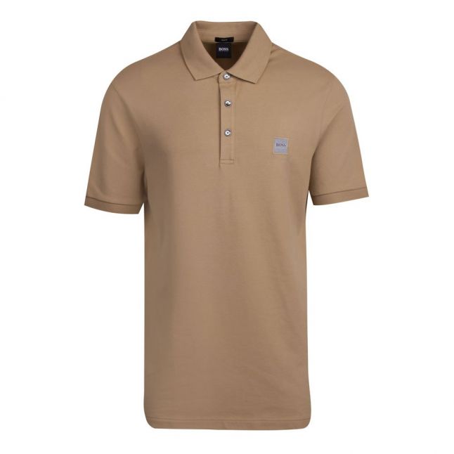 Casual Mens Medium Beige Passenger Slim Fit S/s Polo Shirt