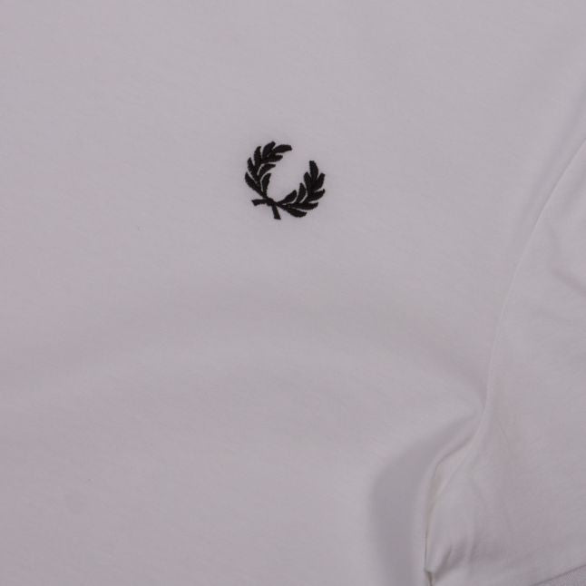 Mens White Bold Tipped Cuff S/s T Shirt