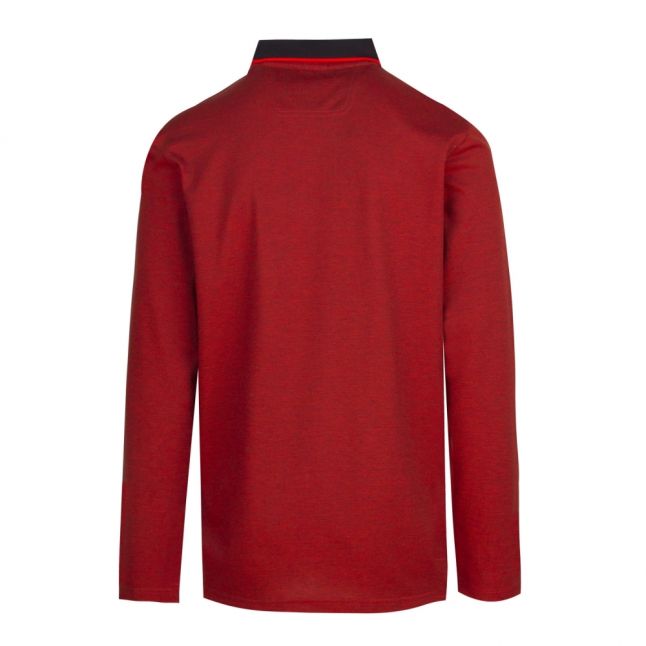 Athleisure Mens Red Pleesy 4 Slim Fit L/s Polo Shirt