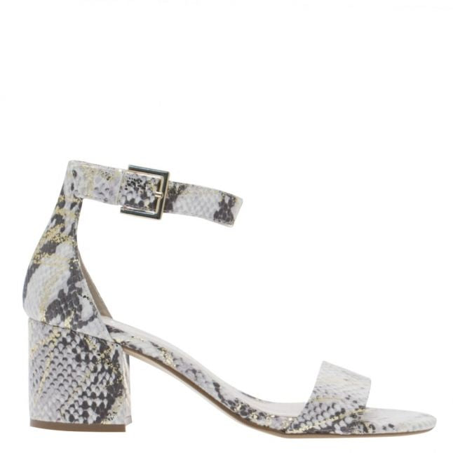 Womens Gold Lacei Snake Heeled Sandals