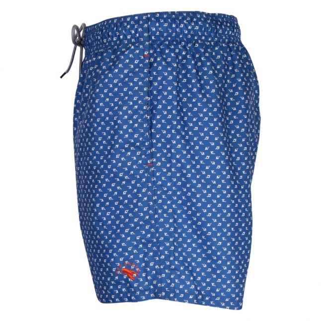 Mens Bright Blue Suspect Print Swim Shorts