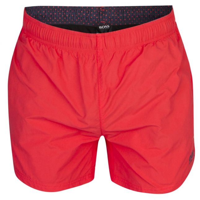 Mens Light Red Perch Small Logo Swim Shorts