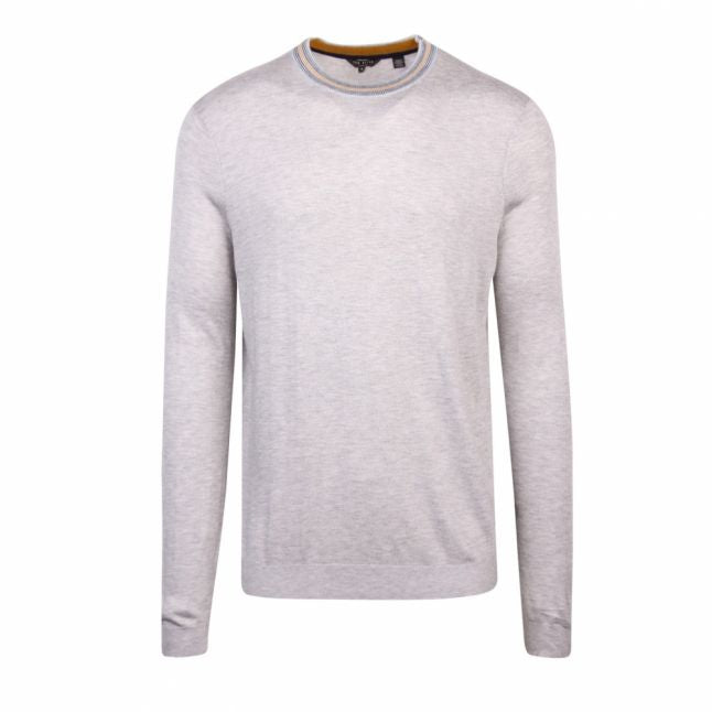 Mens Grey Marl Mailais Crew Neck Knitted Jumper