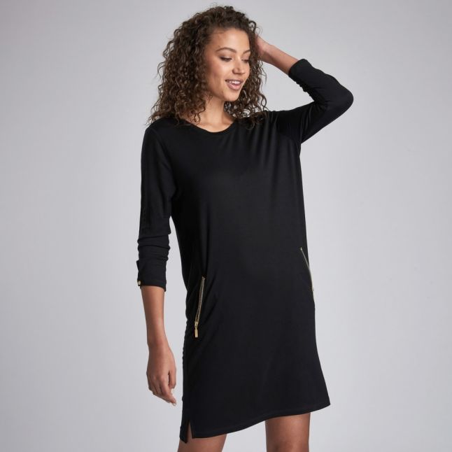 Womens Black Ronda Midi Dress