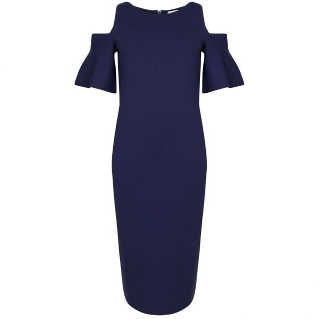 Womens True Navy Off Shoulder Midi Dress