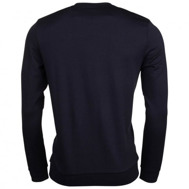 Mens Black Branded Chest Crew Sweat top