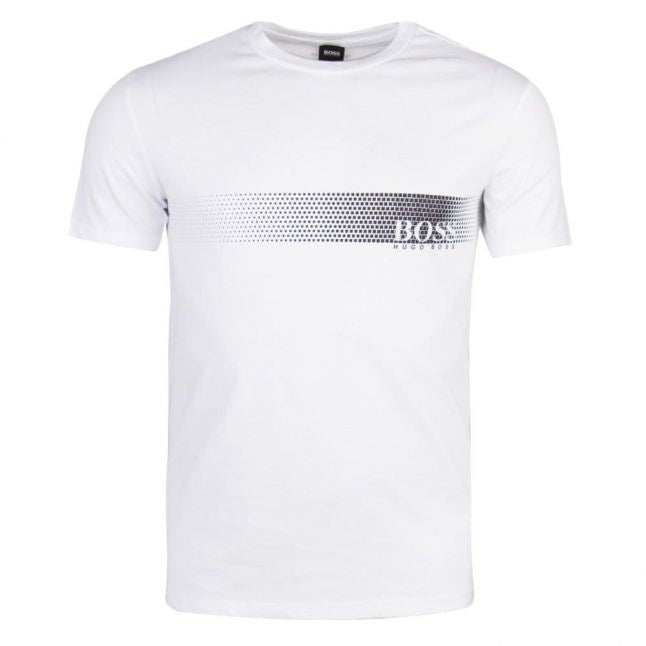 Mens White Chest Logo Beach S/s T Shirt