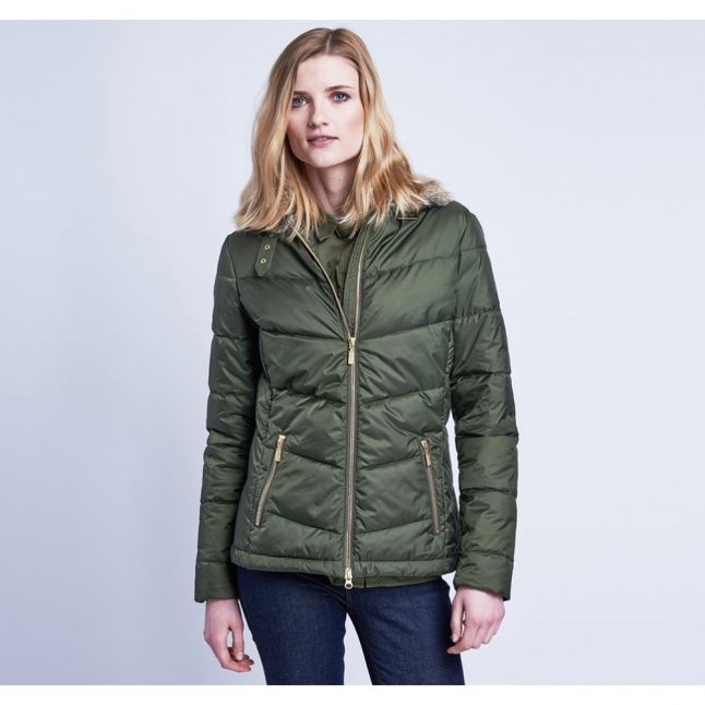 Womens Olive Garvie Quilted Jacket