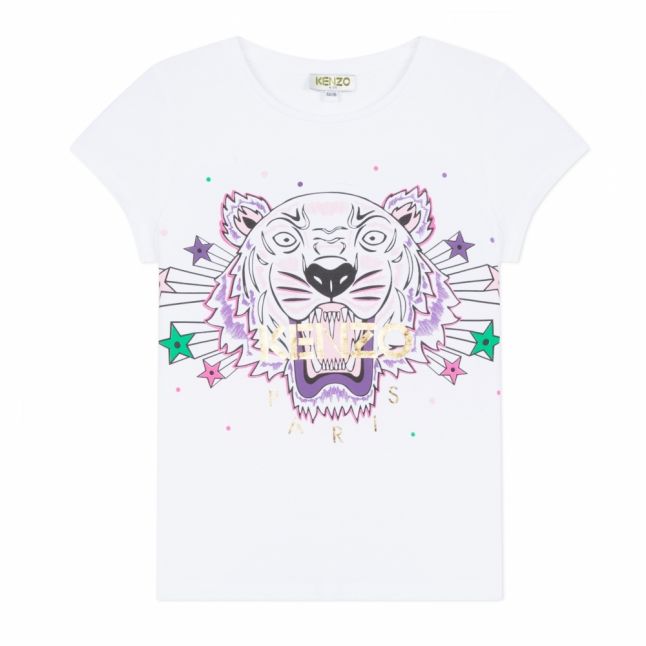 Junior Optic White Tiger Stars S/s T Shirt