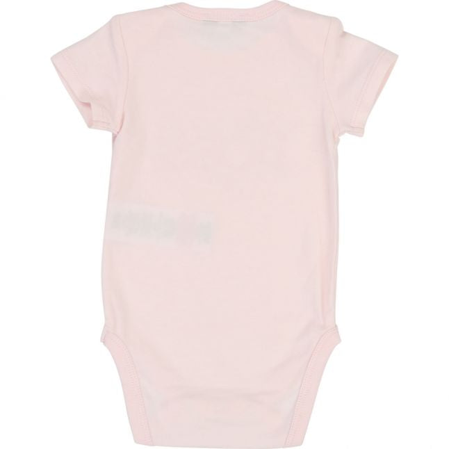 Baby Pale Pink/White Branded 2 Pack Bodysuits