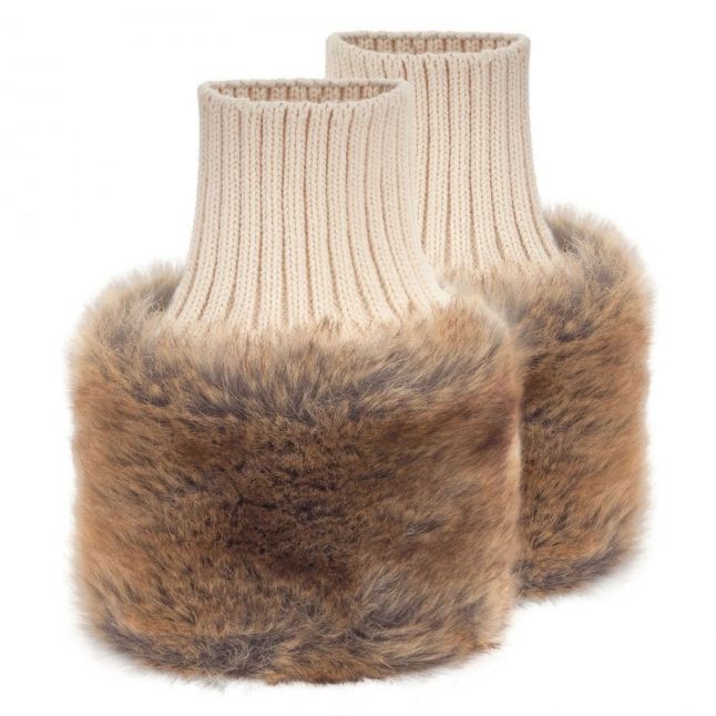 Womens Chinchilla Carton Faux Fur Arm Cuffs