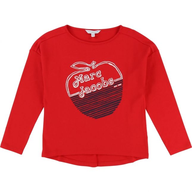 Girls Pop Red Apple Logo L/s T Shirt