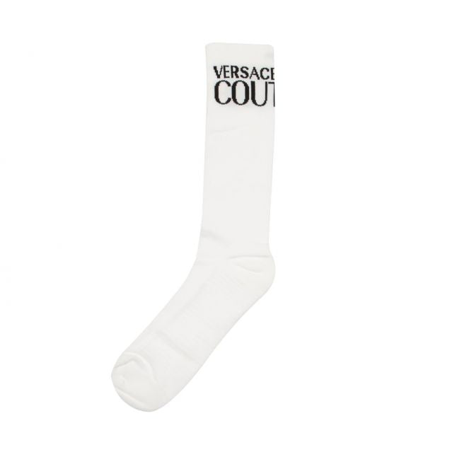 Mens White Branded Sports Socks