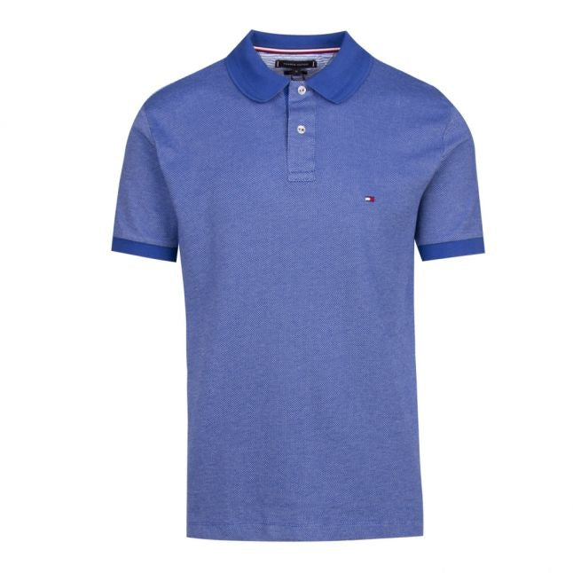 Mens Blue Quartz Two Structure Regular Fit S/s Polo Shirt