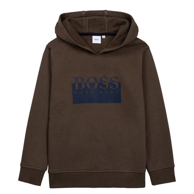 Boys Khaki Split Logo Hoodie