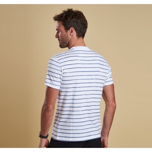 Lifestyle Mens White Dalewood Stripe S/s Tee Shirt