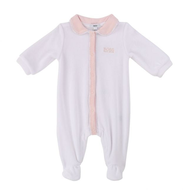 Baby White Soft Logo Tape Babygrow