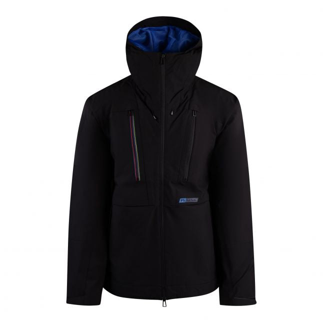 Mens Black Technical Hooded Jacket