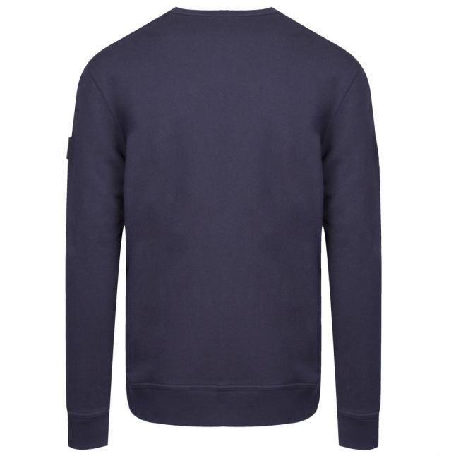 Casual Mens Dark Blue Walkup Crew Neck Sweat Top