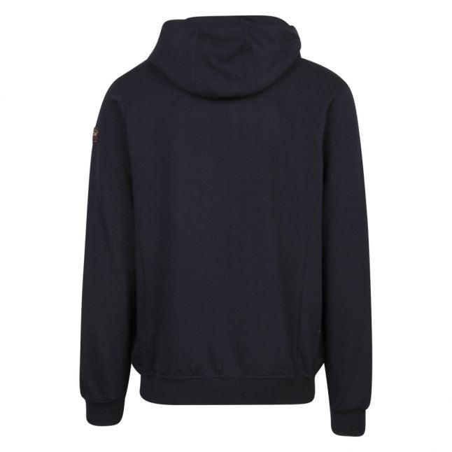 Mens Navy Branded Hooded Zip Sweat Top