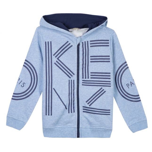 Boys Marl Light Blue Logo JB 4 Bis Hooded Zip Sweat Top