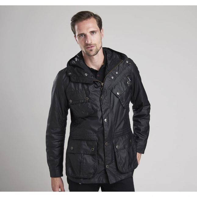 Mens Black Fog Waxed Parka