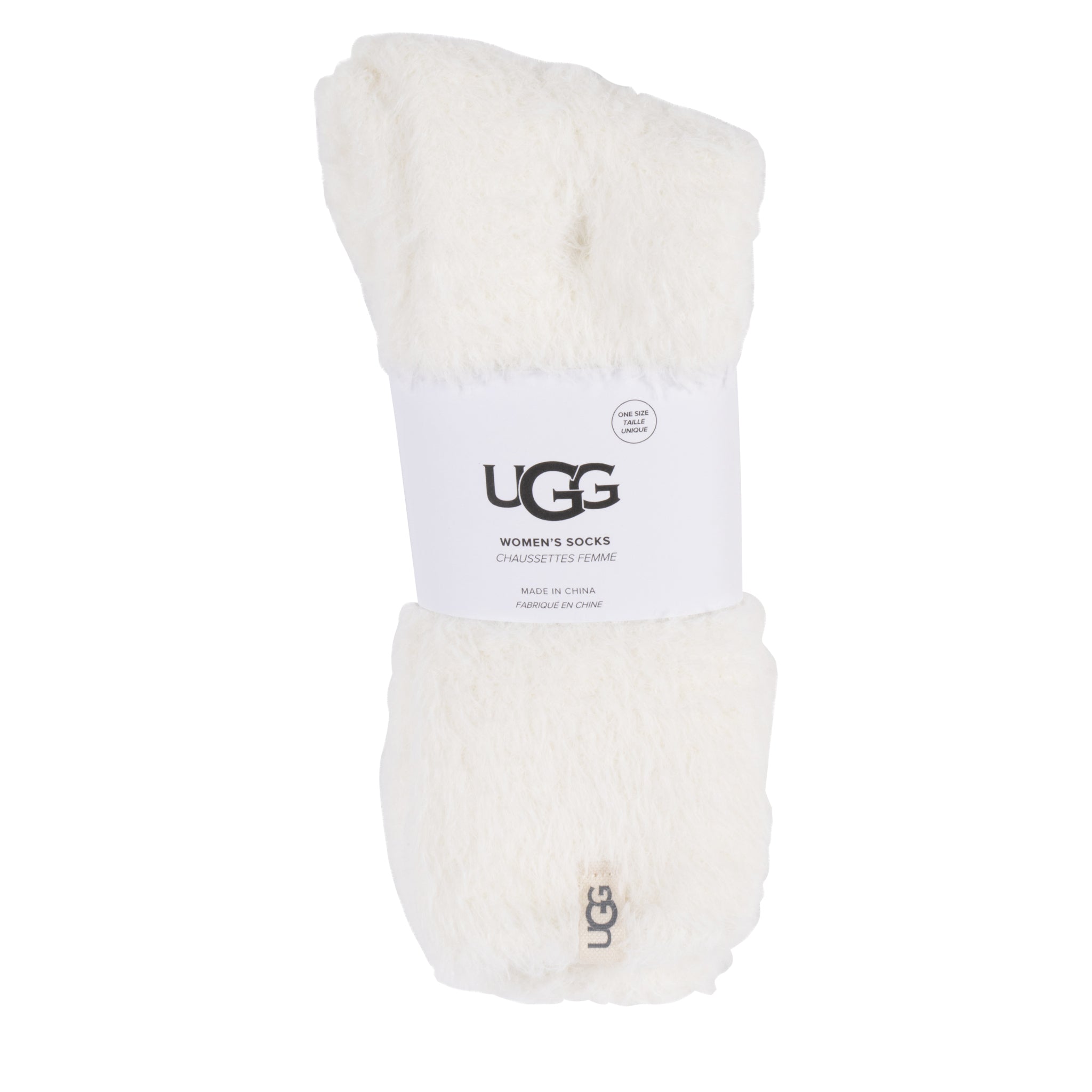 Womens UGG Cream Teddi Cozy Crew Socks