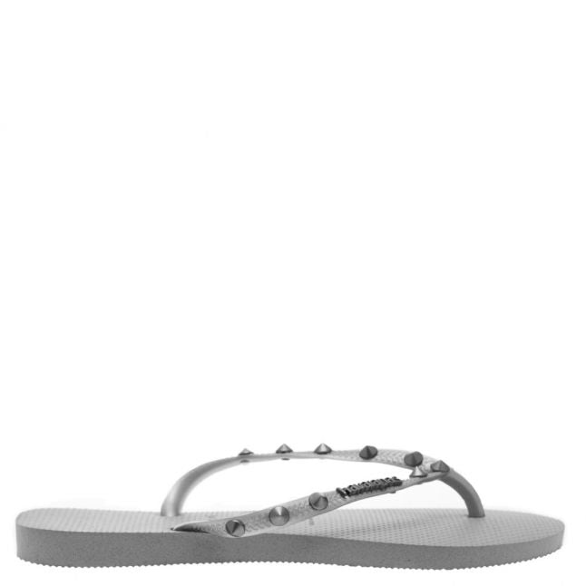 Womens Graphite Rock Slim Hardware Flip Flops