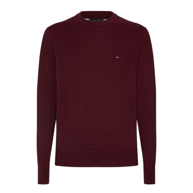 Mens Tawny Port Heather Cotton Cashmere Knitted Jumper