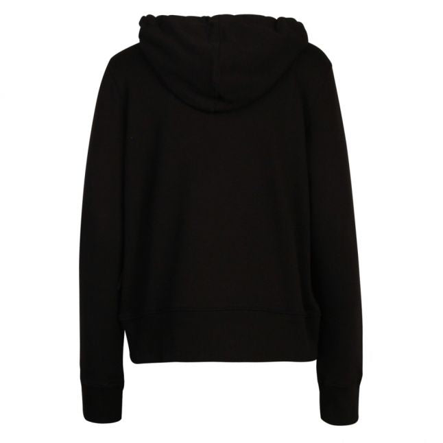 Womens Black Chain Detail Icon Hooded Zip Through Sweat Top