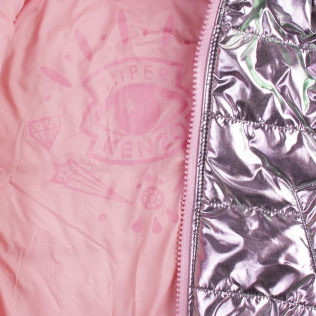 Junior Metallic Pink Ganoa Metallic Padded Jacket