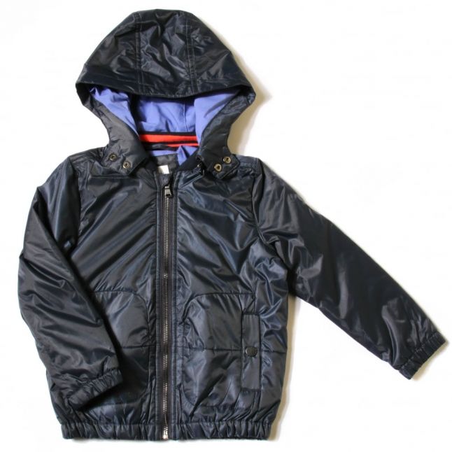 Boys Navy Branded Hooded Jacket